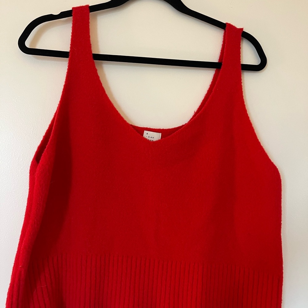 a new day Red Sweater Tank